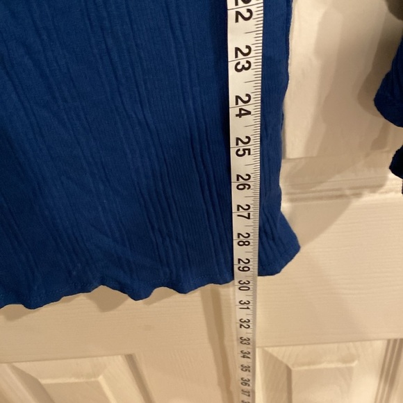 Bell-Bottom sleeve, Blue Mini Dress from Black Bead, size L - Picture 6 of 8